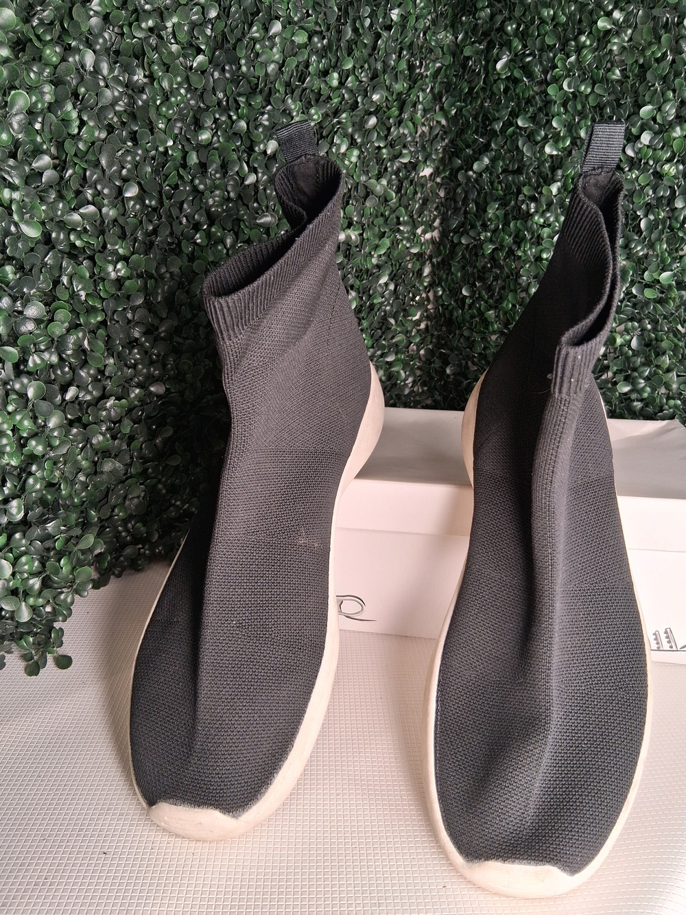 Black Slip-On Knit Sock Sneakers - Women's Casual Comfort